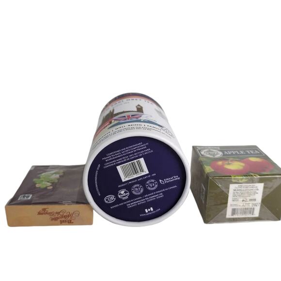 Gift Set: Vintage Handled Basket w/ Cream Earl Grey, Apple, Icewine Luxury Teas - Picture 5 of 9